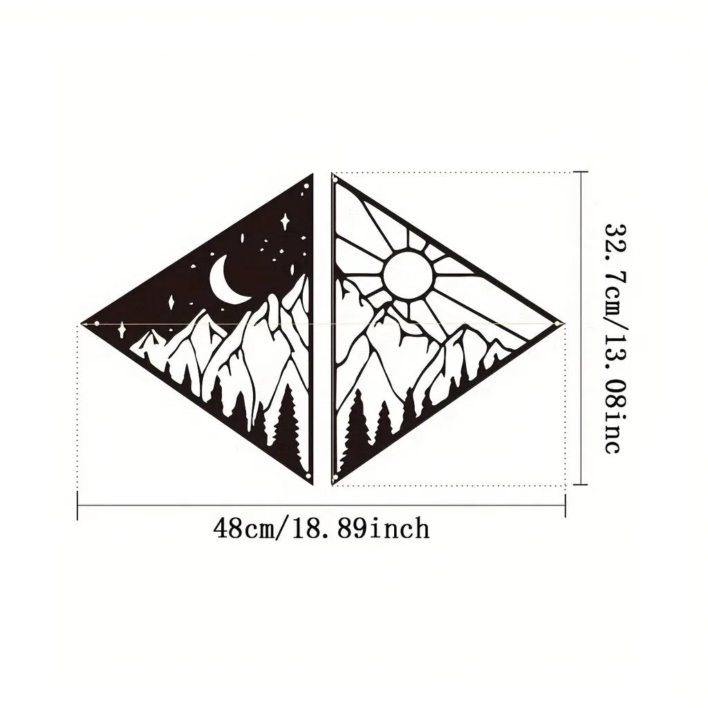 Superbes décorations murales en métal représentant une cascade de montagne pour la décoration intérieure. Décorations murales d'art moderne.