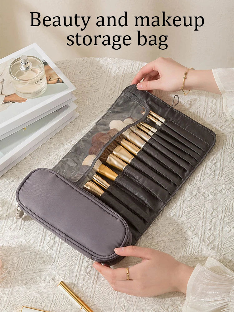 Makeup Brush Storage Bag Multi Functional Folding Professional Makeup Bag Makeup Brush Organizer Travel Makeup Brush Bag