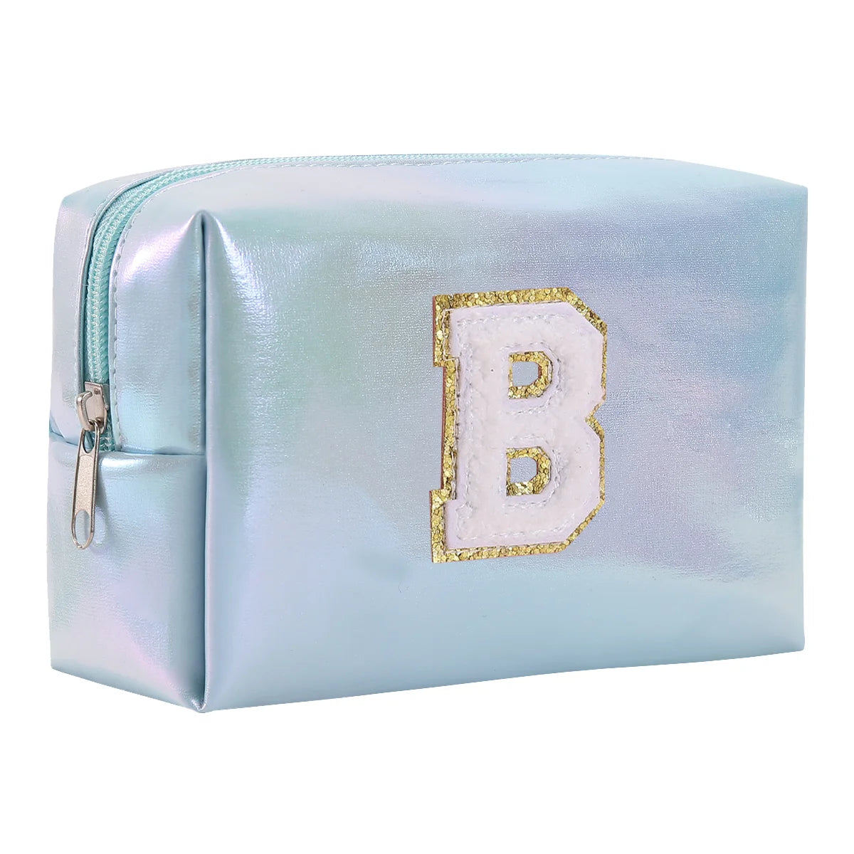 Personalized Initial Makeup Bag,Letter Zipper Cosmetic Bag for Womens,Preppy Makeup Bags,Makeup Pouch, Travel Makeup Bags