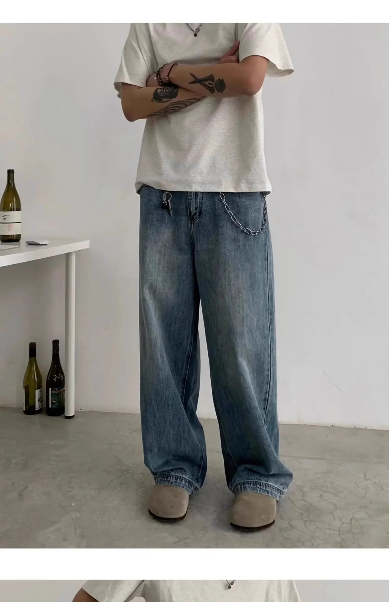 Mens Baggy Jeans for Men Women Y2k Skater Vintage Plain Pants 2025 Casual Wide Leg Jeans Loose Fit Denim Hip Hop Jeans for men