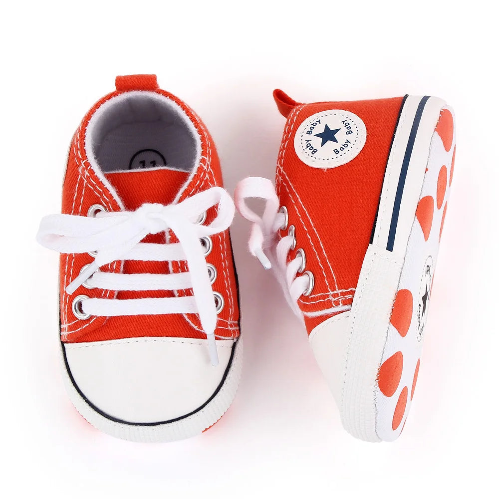Chaussures bébé garçon fille, baskets classiques en toile décontractées, semelle souple, antidérapantes, pour nouveau-né, premier pas, D2486