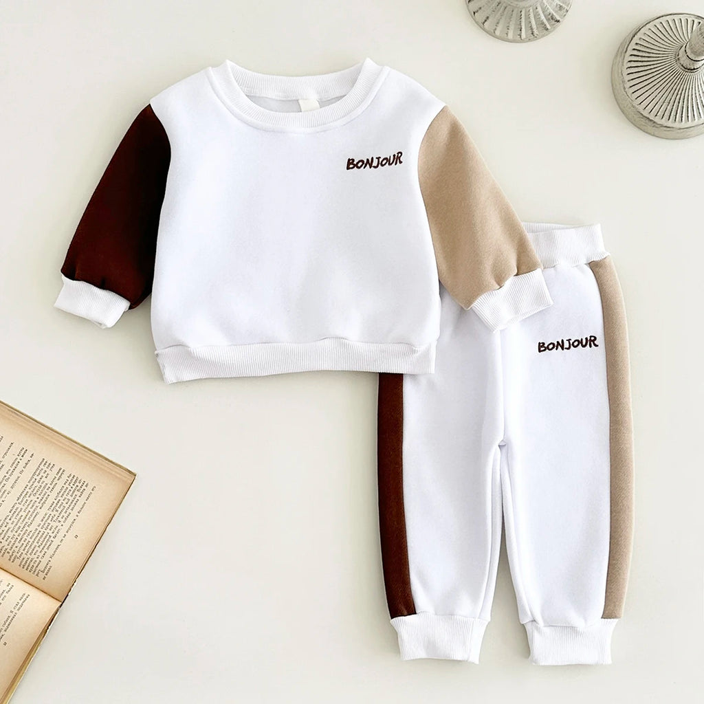 2025 Newborn Baby Girl Clothes Sets Infant Outfit Bonjour Tracksuit Trick Top Long Pants Winter Warm Sportswear Autumn New 2Pcs