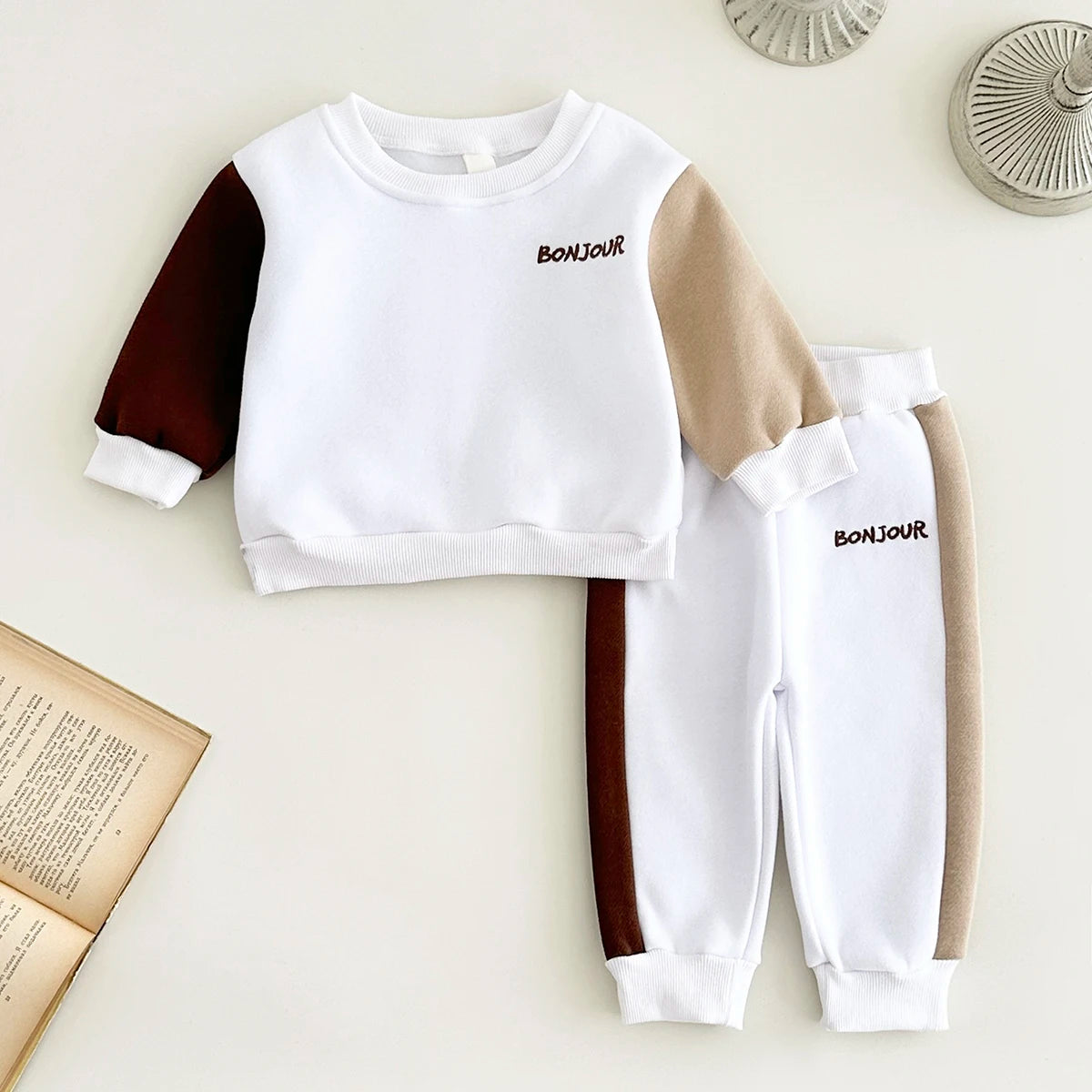 2025 Newborn Baby Girl Clothes Sets Infant Outfit Bonjour Tracksuit Trick Top Long Pants Winter Warm Sportswear Autumn New 2Pcs