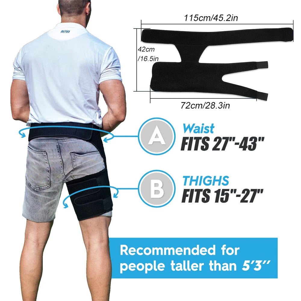 1PC Hip Support Belt Groin Support Sciatica Pain Relief Thigh Strap Compression Brace Joints Groin Arthritis Hip Protective Belt