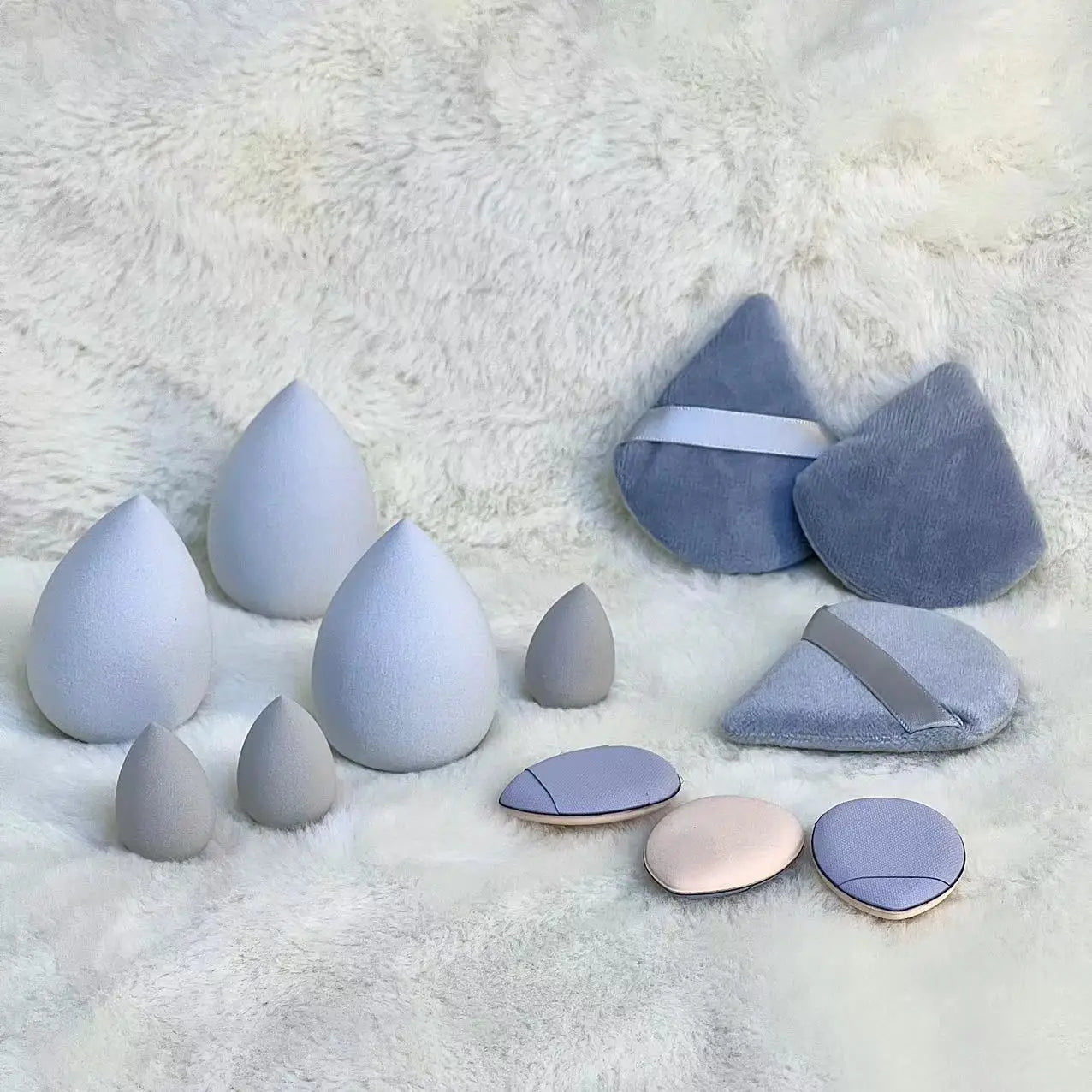 Ensemble d'outils de maquillage 12 pièces, taille géante, œuf de maquillage doux, poudre de maquillage adaptée au maquillage de base, réglage du maquillage d'angle, maquillage novice