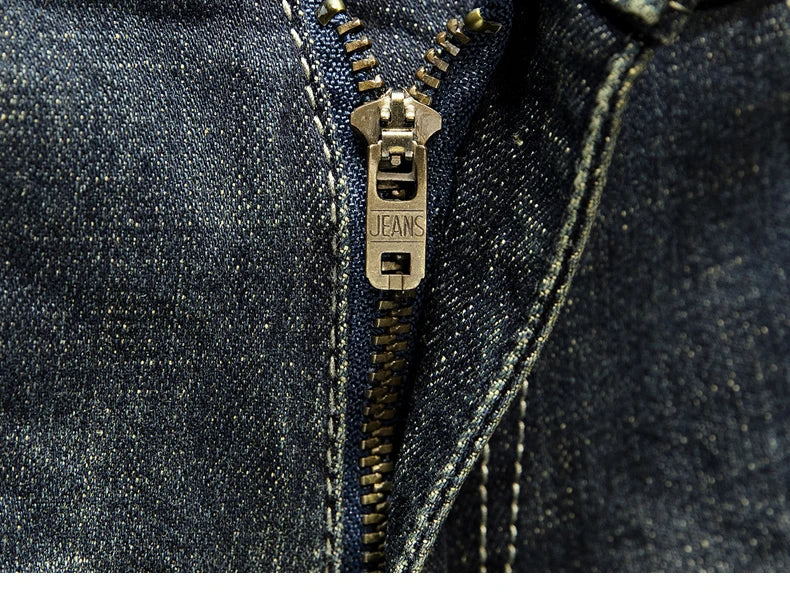 Jeans Mens Denim Pants Slim Fit Retro Stretch 2024 Spring and Autumn Trousers for Man Streetwear Moto Biker Jeans High Quality