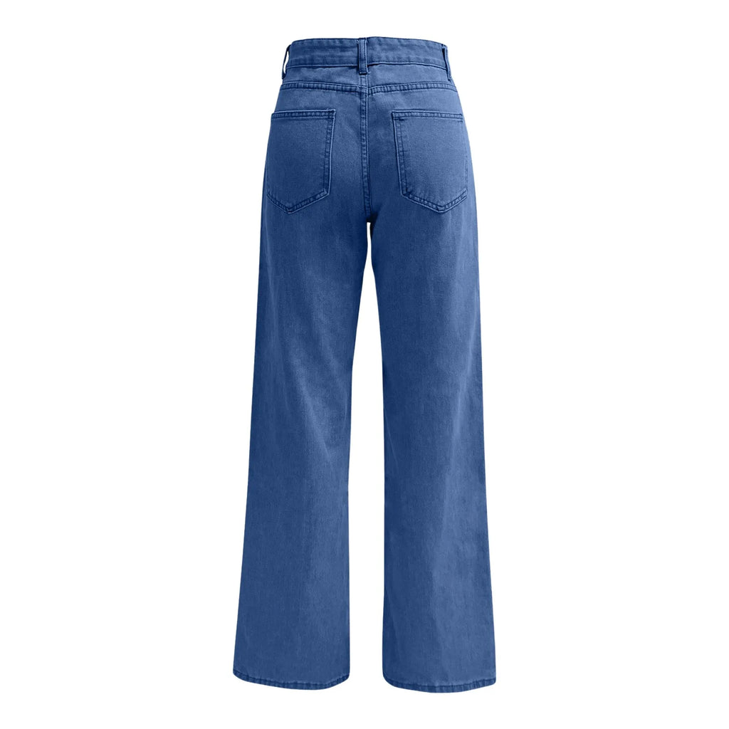 Women's High Waist Washed Women's Jeans Fashionable Versatile Straight Leg Pants Jeans Women Jean Pants Women Jeans Women 2025