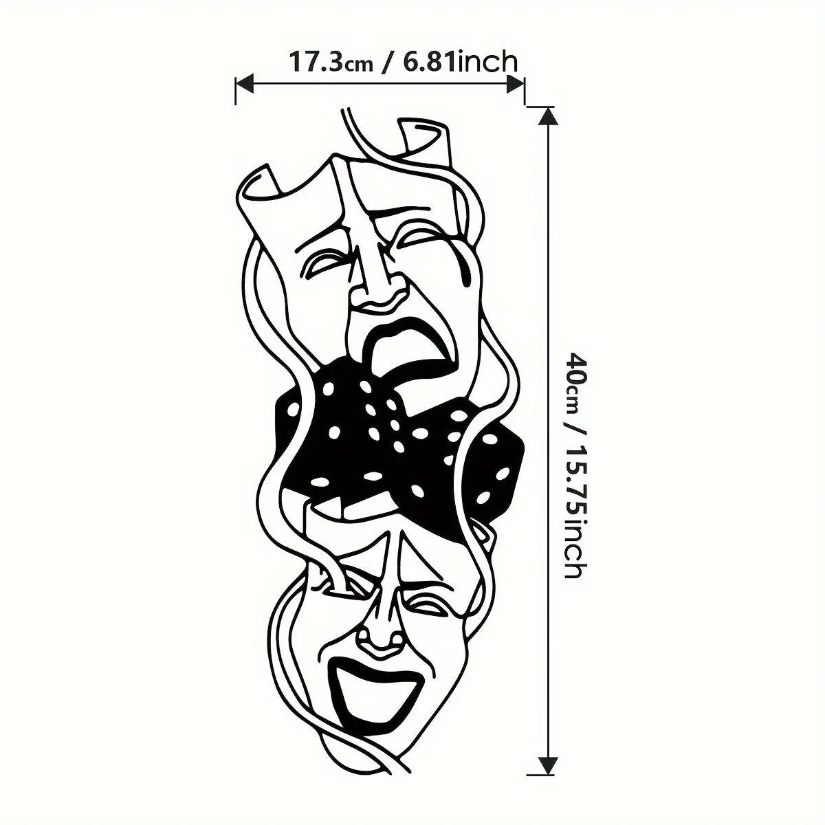 Facial Line Wall Decoration: Stylish Metal Wall Art, Abstract Iron Wall Sculpture for Modern Black Home Hanging Decor