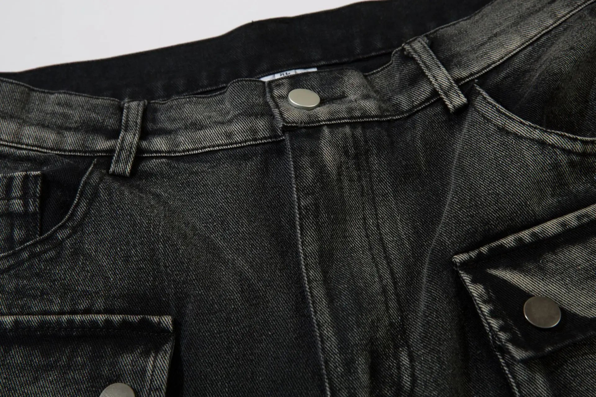 Trendy Brand American Retro Tooling Jeans Mens High Street Heavy Industry Embroidery Loose Wide-leg Trousers