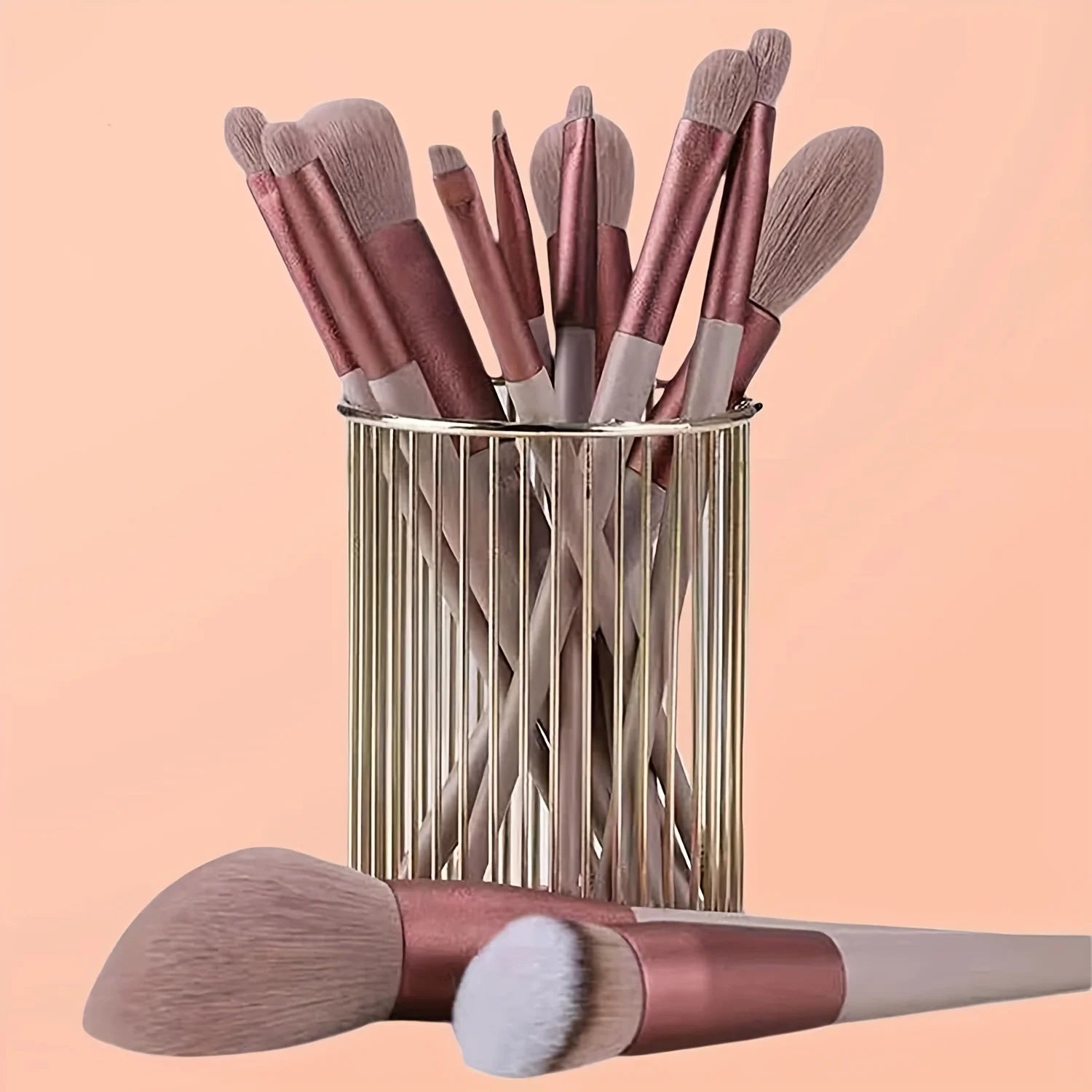 Ensemble de 13 pinceaux de maquillage, pinceau de maquillage portable, pinceau à paupières, pinceau à blush en poudre super doux, outil de maquillage