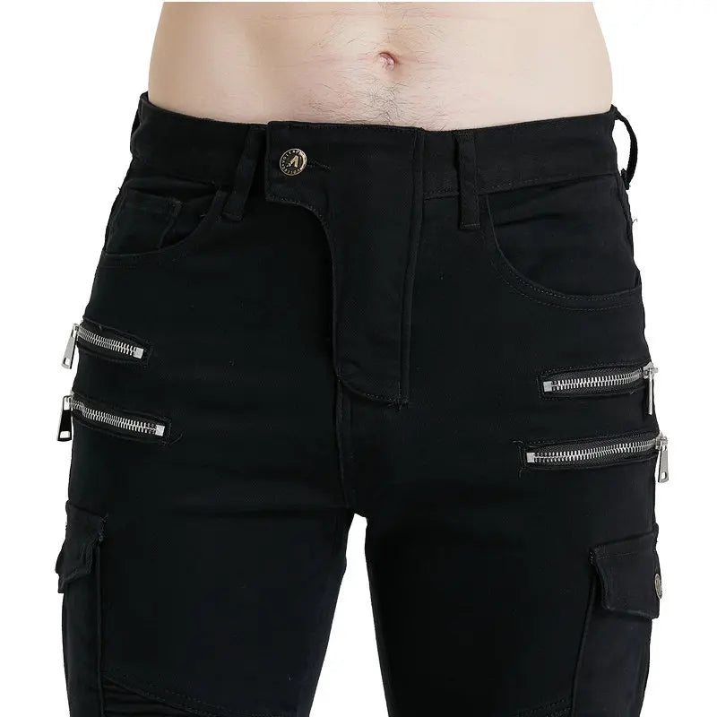 Motorcycle Riding Jeans Pants Men's Workwear Multi-Pocket Motocross Pants Outdoor Fall Protection Moto Trousers CE Protective