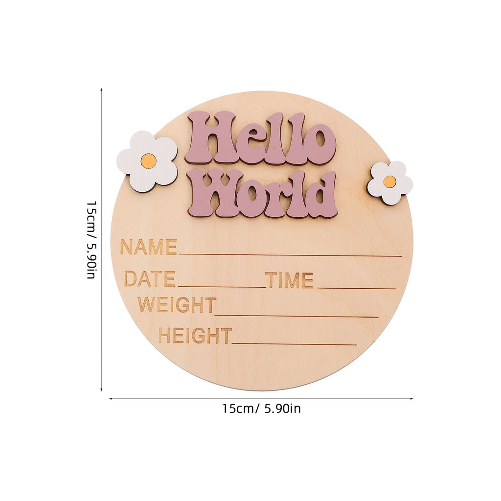 Newborn Commemorative Card Wood Baby Name Sign Nursery Birth Announcement Signs