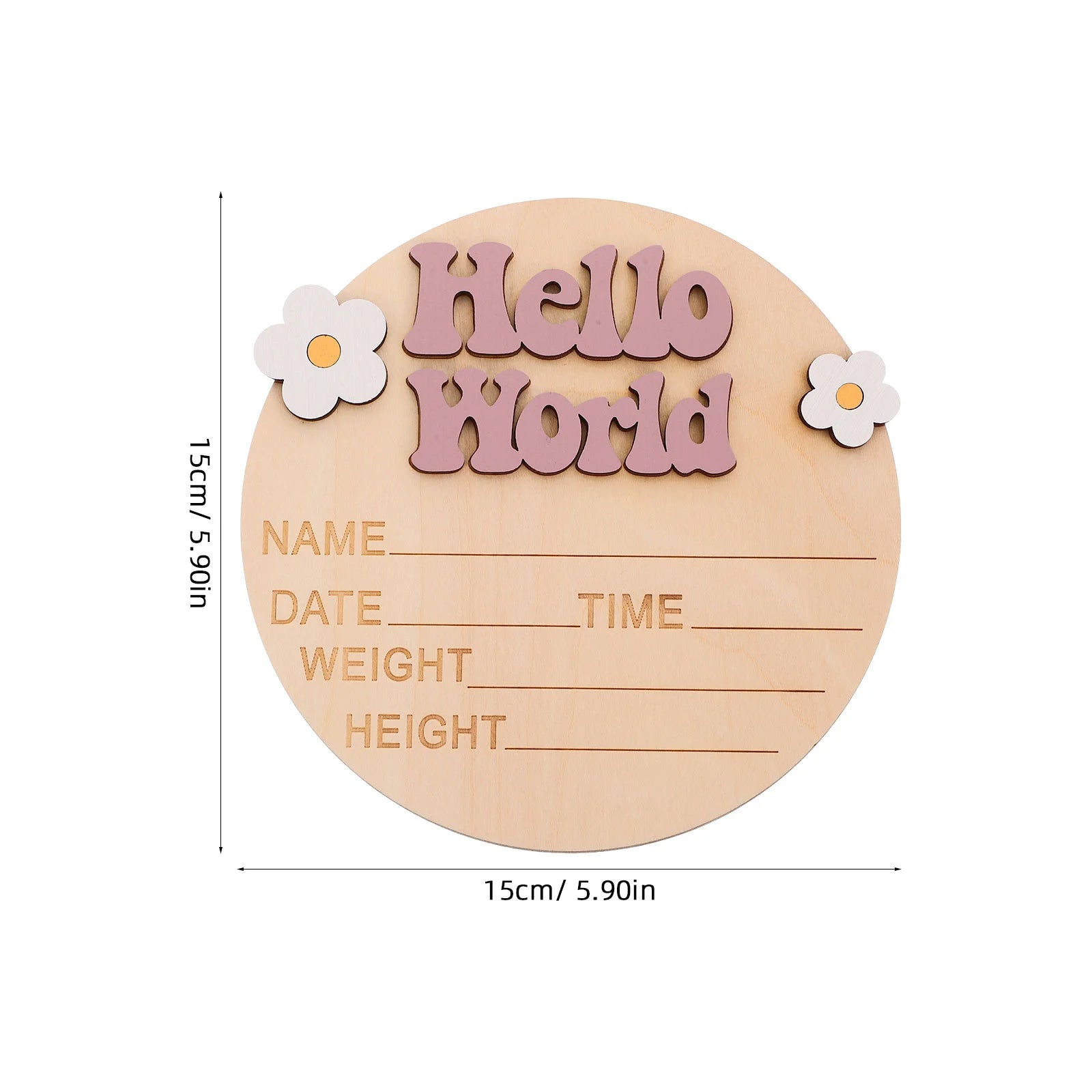 Newborn Commemorative Card Wood Baby Name Sign Nursery Birth Announcement Signs