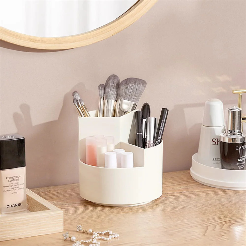 Makeup Brush Holder, 360° Swivel Makeup Brush Container, Makeup Brush Storage, Brush Holder, Makeup Brush Holder White