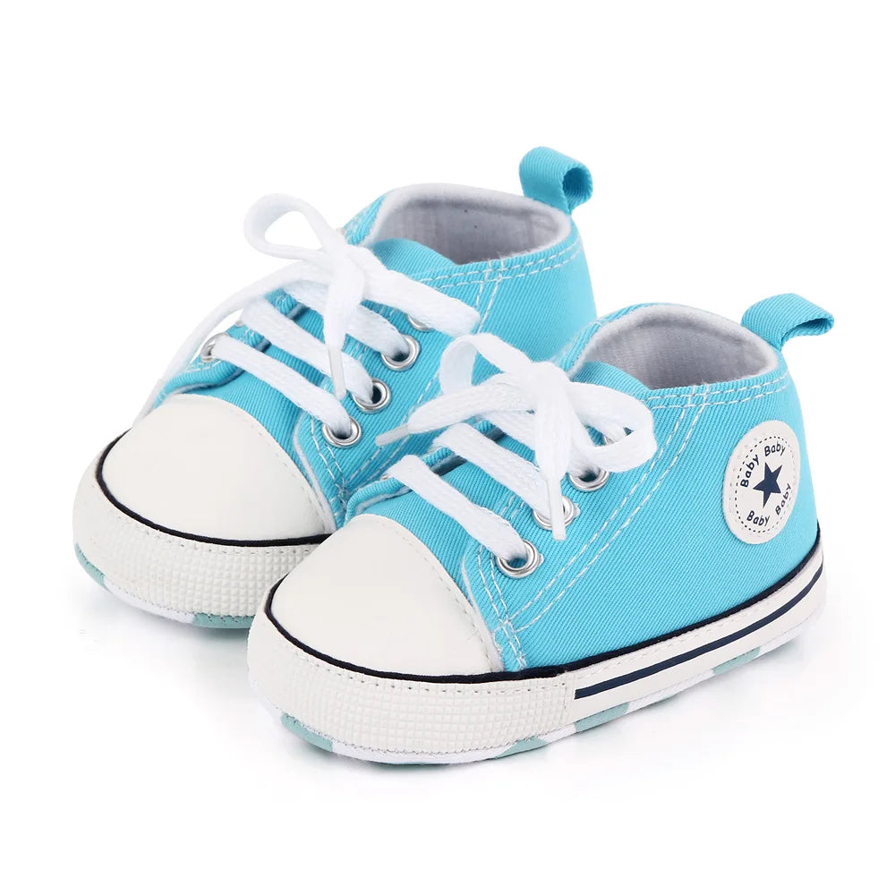 Chaussures bébé garçon fille, baskets classiques en toile décontractées, semelle souple, antidérapantes, pour nouveau-né, premier pas, D2486