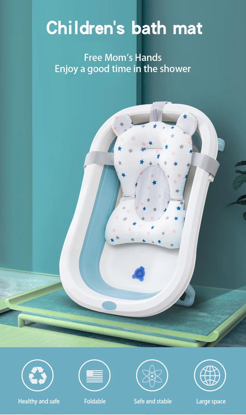 Bebek Banyo Destek Pedi Katlanabilir Yüzen Koltuk Ayarlanabilir Yenidoğan Banyo Minderi Bebek Güvenlik Ağı Hamak