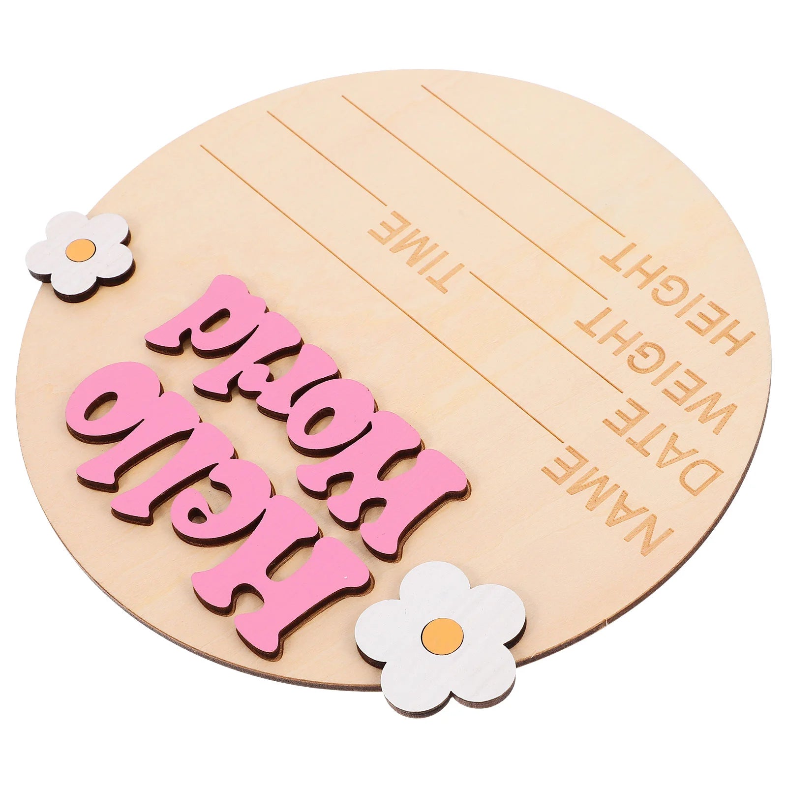 Newborn Commemorative Card Wood Baby Name Sign Nursery Birth Announcement Signs