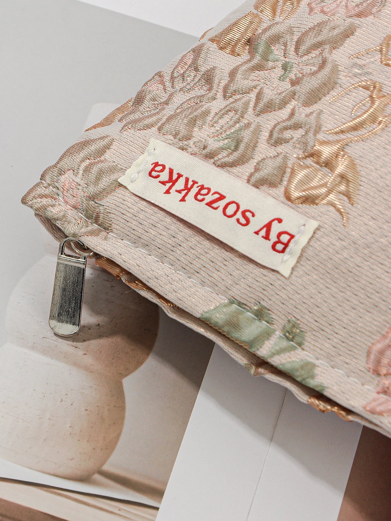 1pc/set jacquard makeup bag, cute floral makeup  bag, holiday gift clutch makeup bag, makeup storage bag