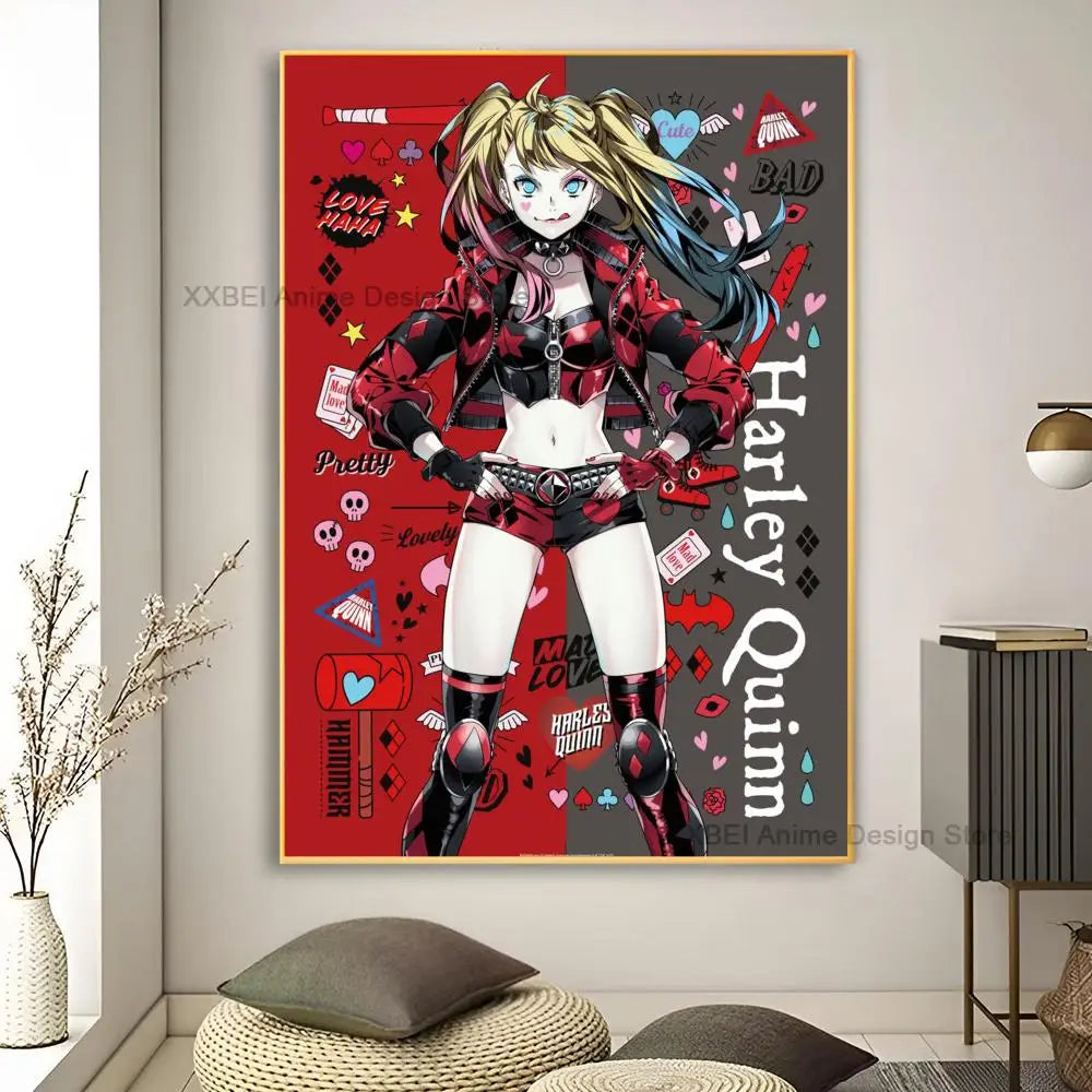 Décoration murale moderne pour la maison, affiches et autocollants H-Harley Cool Quinns, pour chambre à coucher, salle d'activités, bar, art mural à suspendre, peinture décorative