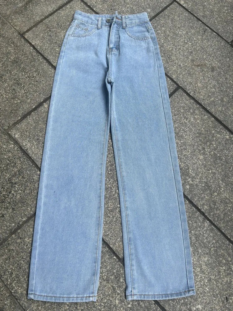 Women's High Waist Washed Women's Jeans Fashionable Versatile Straight Leg Pants Jeans Women Jean Pants Women Jeans Women 2025