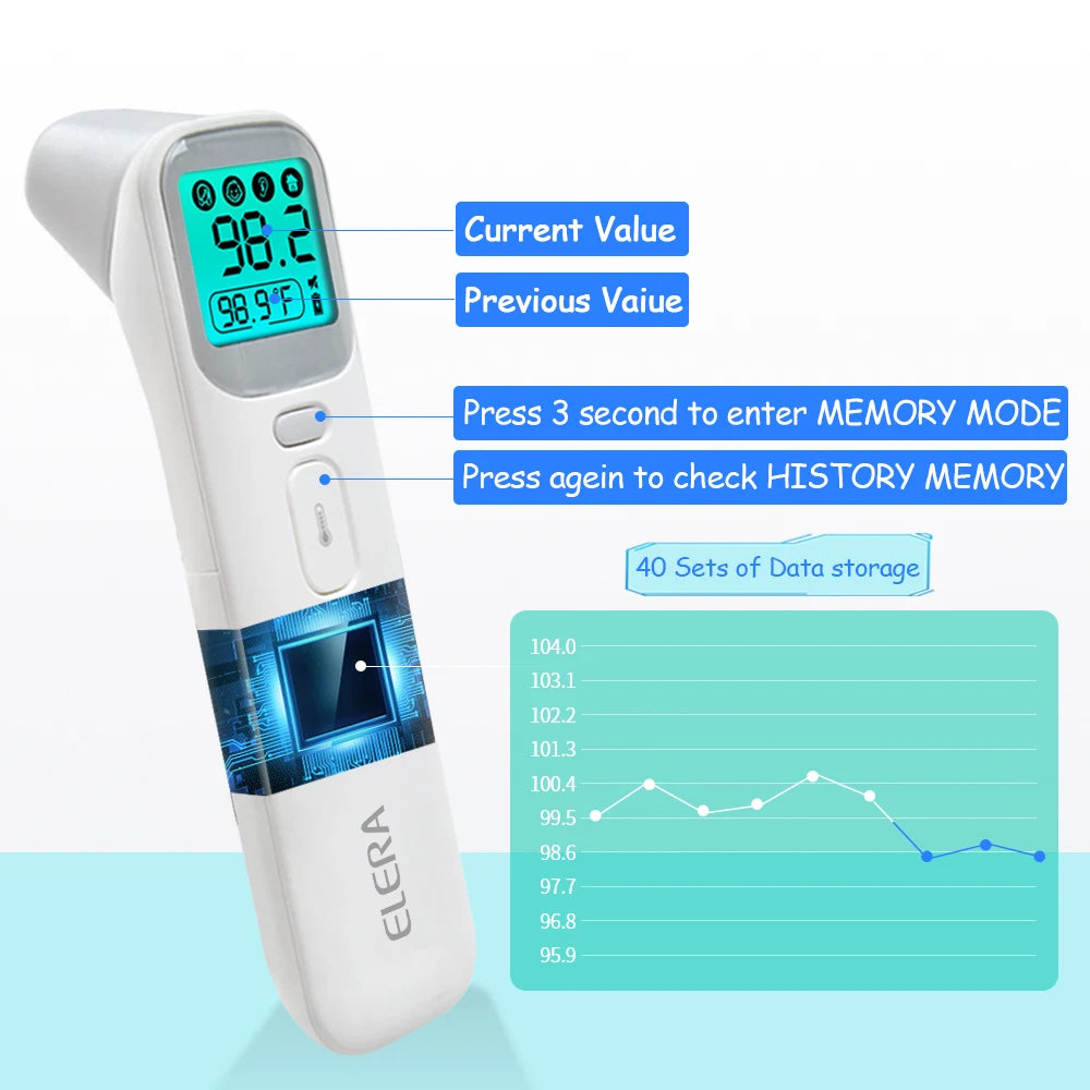ELERA Infrared Digital Thermometer Forehead Ear Body Fever Termometre Medical Non-contact Temperature Measurement Device