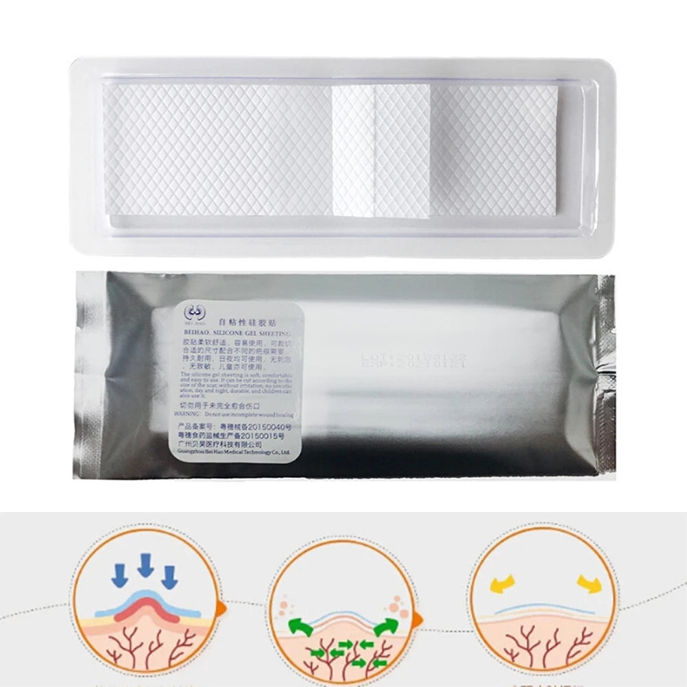 Patch en gel de silicone blanc 12 cm x 3,5 cm pour éliminer les cicatrices de césarienne, les marques de plaies, les cicatrices cutanées, traitement thérapeutique, 1 pièce