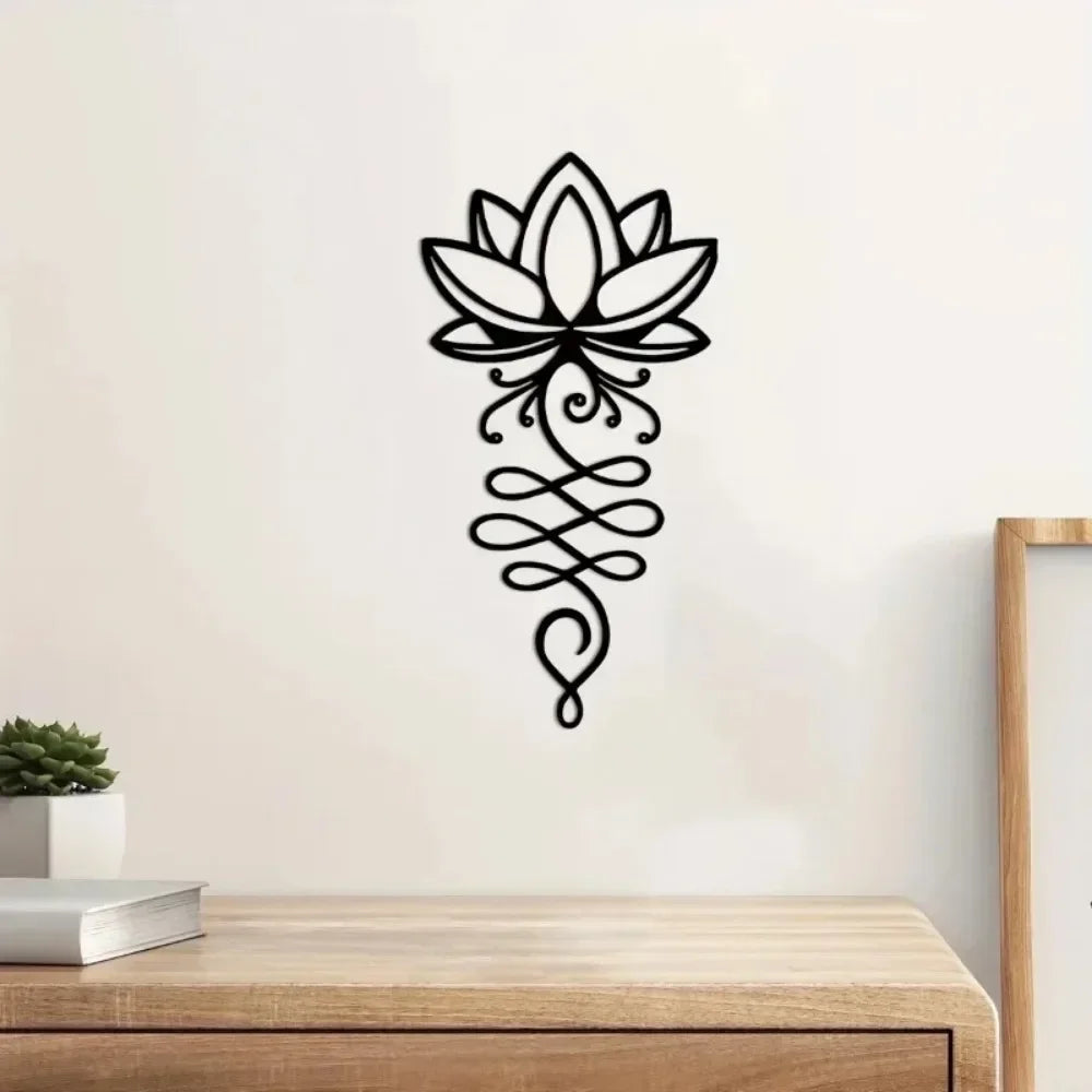Décoration murale en métal unique aux motifs spirituels, parfaite pour ajouter une atmosphère paisible à votre décoration intérieure