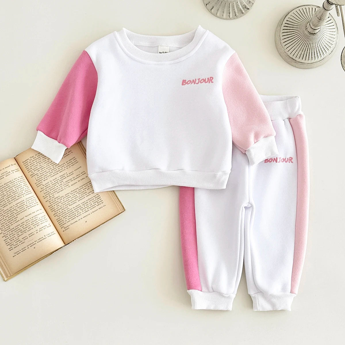 2025 Newborn Baby Girl Clothes Sets Infant Outfit Bonjour Tracksuit Trick Top Long Pants Winter Warm Sportswear Autumn New 2Pcs