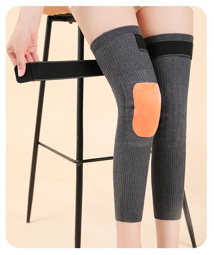 1 Pair Thermal Cashmere Knee Leg Warmers Stretchy Knee Brace Winter Warm Leg Sleeves Kneepads Muscle Joint Care Knee Support Pad