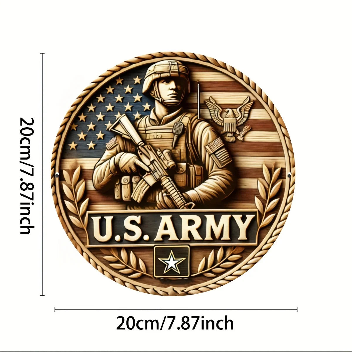 "Vintage U.S. Army Aluminum Wall Art , Dining Room, Coffee Bar & Living Room Decor , Home Decor Lovers - Perfect Gift