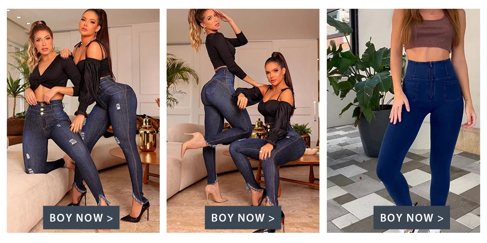 Jeans For Women Mom Jeans Blue Gray Black Woman High Elastic 36 38 40 Stretch Jeans Female Washed Denim Skinny Pencil Pants
