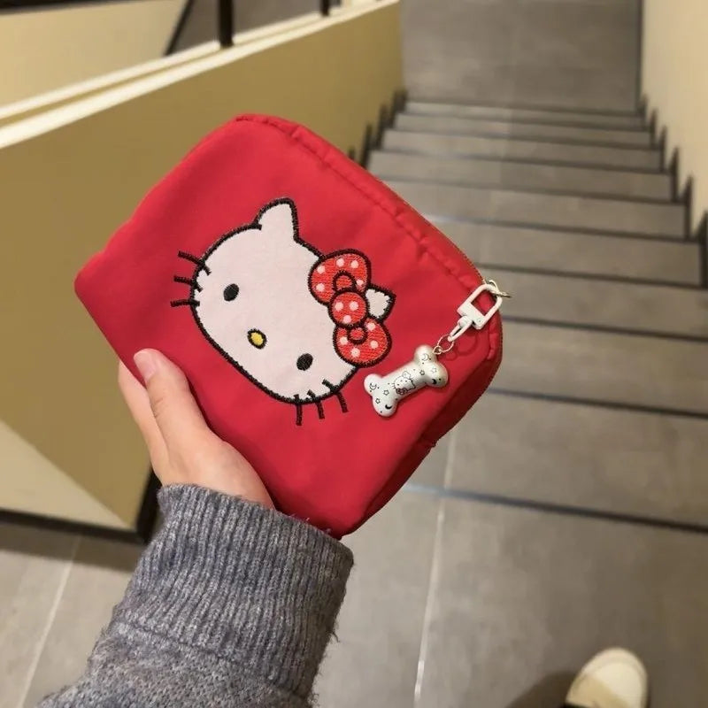 Cartoon HelloKitty Small Makeup Bag Cute Girl Portable Handheld Makeup Bag Makeup Storage Bag
