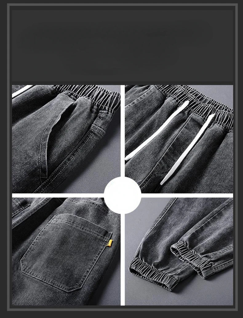Men's jeans Winter Fleece Jeans Thick Warm Denim Pants Men Streetwear Black Joggers Harem Jean Trousers cargo pants men clothing