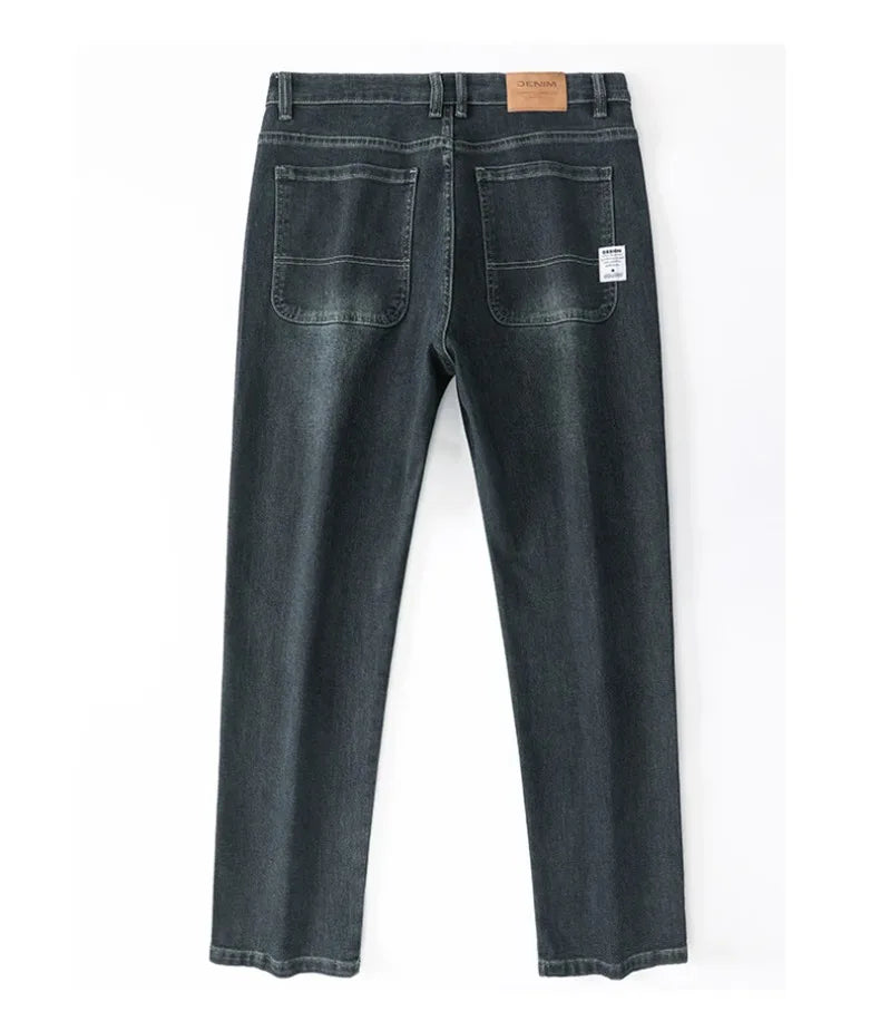 2025 New Spring and Autumn Men's Jeans, Loose, Comfortable, Straight, Business Casual, Versatile Wide-leg Business Trousers