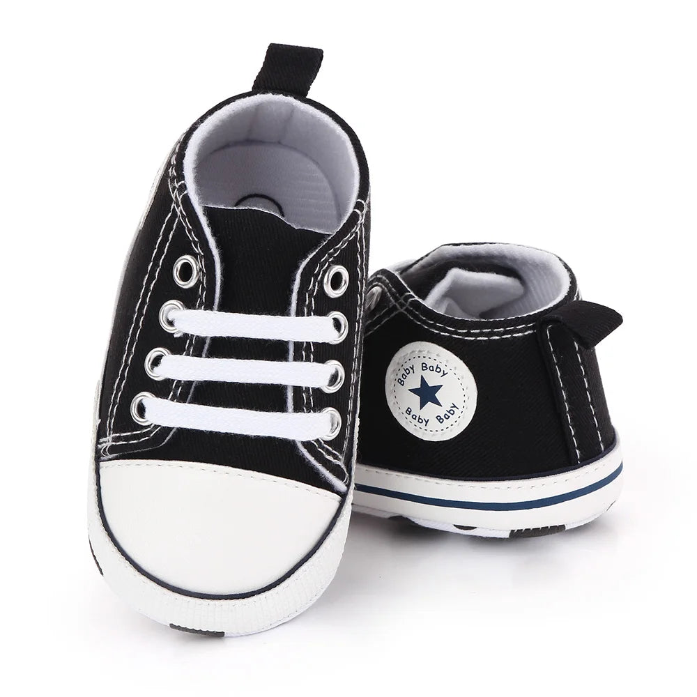 Chaussures bébé garçon fille, baskets classiques en toile décontractées, semelle souple, antidérapantes, pour nouveau-né, premier pas, D2486