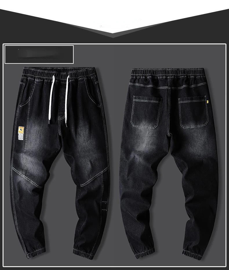 Men's jeans Winter Fleece Jeans Thick Warm Denim Pants Men Streetwear Black Joggers Harem Jean Trousers cargo pants men clothing