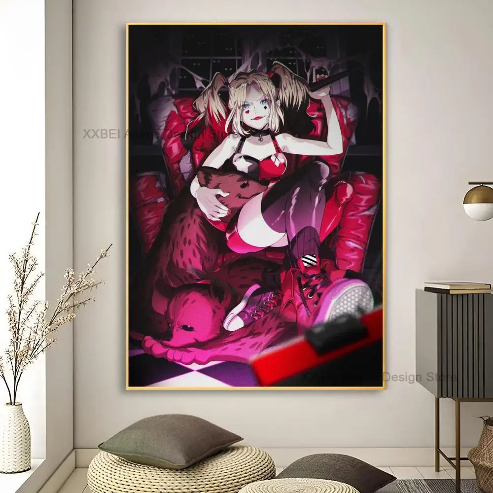 Décoration murale moderne pour la maison, affiches et autocollants H-Harley Cool Quinns, pour chambre à coucher, salle d'activités, bar, art mural à suspendre, peinture décorative