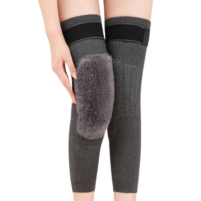 1 Pair Thermal Cashmere Knee Leg Warmers Stretchy Knee Brace Winter Warm Leg Sleeves Kneepads Muscle Joint Care Knee Support Pad