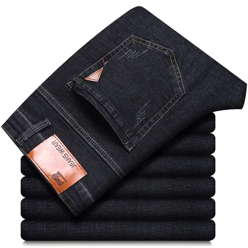 Jeans droits pour hommes, nouvelle collection 2024, pantalon slim extensible, confortable et doux, pantalon en denim pour hommes, vêtements de marque