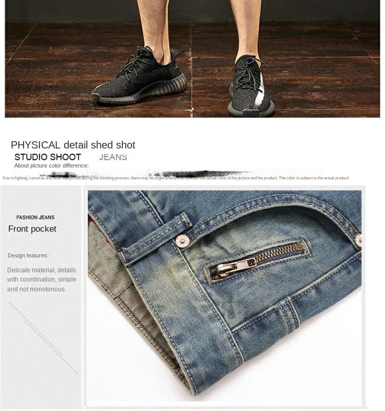 Summer Fashion Denim Jeans for Men Designer Knee Length Shorts Capri Loose Straight Leg Slim Casual Punk Workwear Cargo Shorts