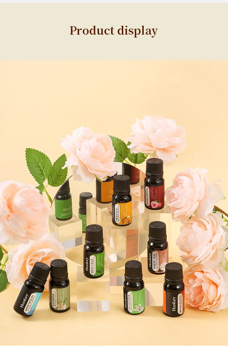 14 Lezzet 10ml Aroma Difüzör Hava Nemlendirici Ev Suda Çözünür Portakal Vanilya Gül Lavanta Koku Yağı için Esansiyel Yağlar