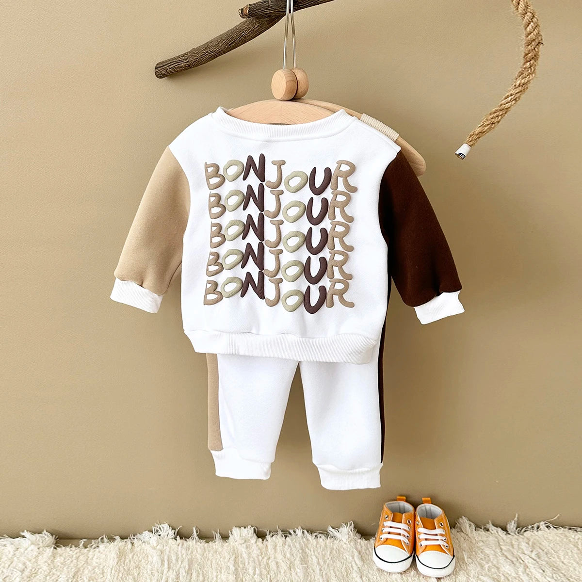 2025 Newborn Baby Girl Clothes Sets Infant Outfit Bonjour Tracksuit Trick Top Long Pants Winter Warm Sportswear Autumn New 2Pcs