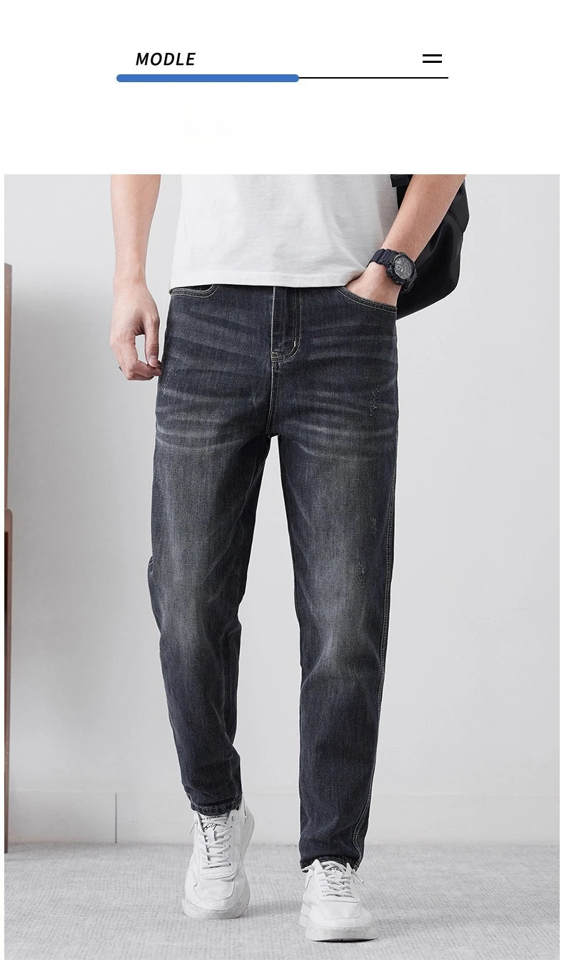 Jeans décontractés pour hommes, nouvelle mode 2025, pantalons fuselés amples, confortables, personnalisés, vêtements vintage pour hommes, pantalons en denim