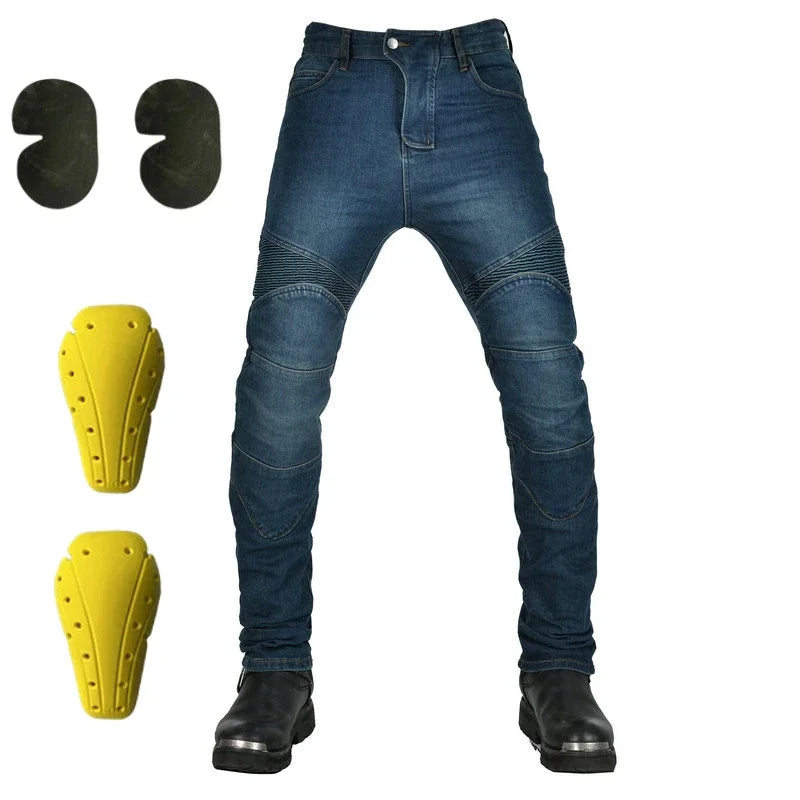 Men's Motorcycle Riding Jeans Pants, Anti-Skid Abrasion Resistant All-Weather Classic Fit Race-Ready Biker Gear