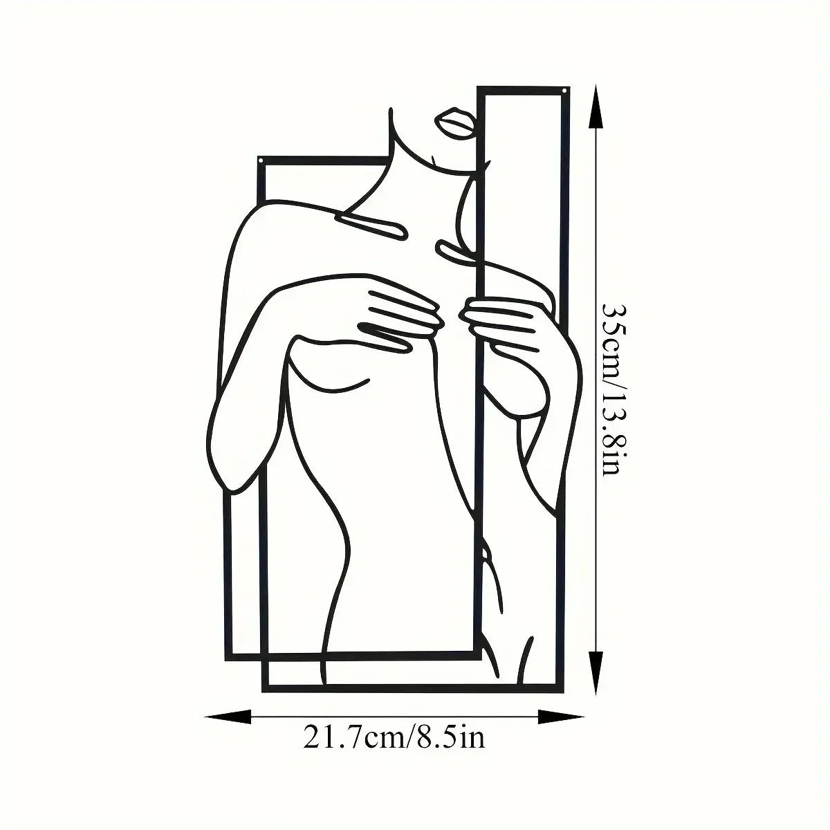 Facial Line Wall Decoration: Stylish Metal Wall Art, Abstract Iron Wall Sculpture for Modern Black Home Hanging Decor