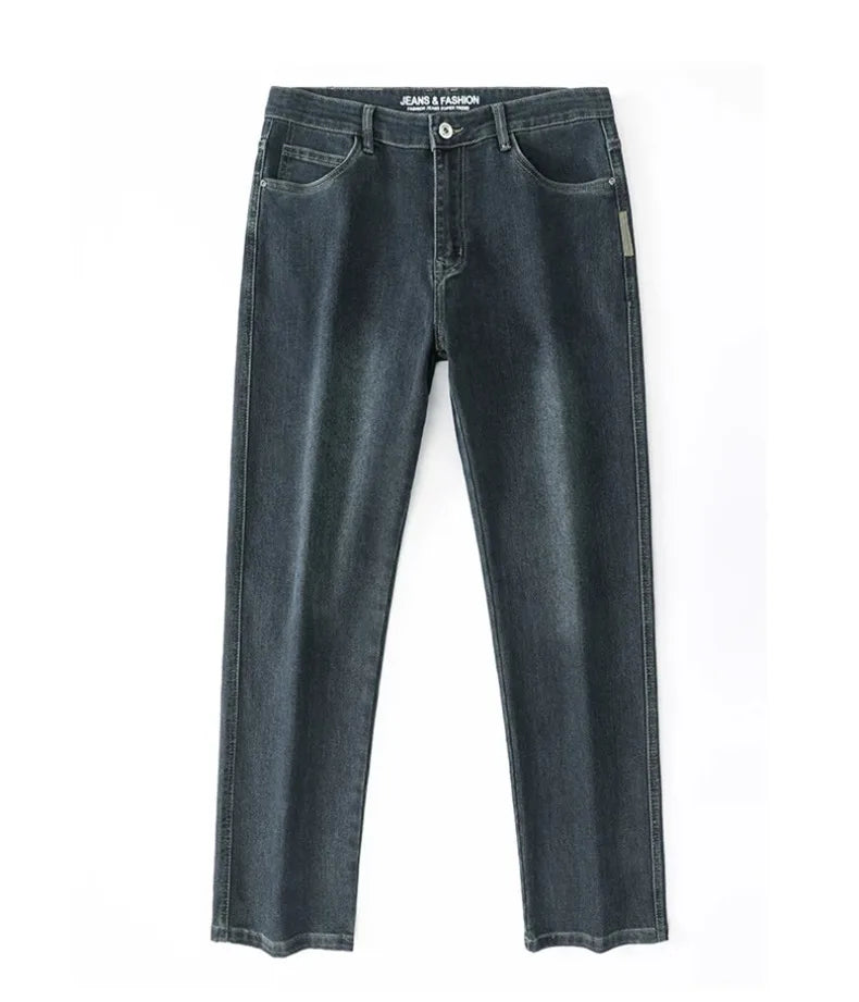2025 New Spring and Autumn Men's Jeans, Loose, Comfortable, Straight, Business Casual, Versatile Wide-leg Business Trousers