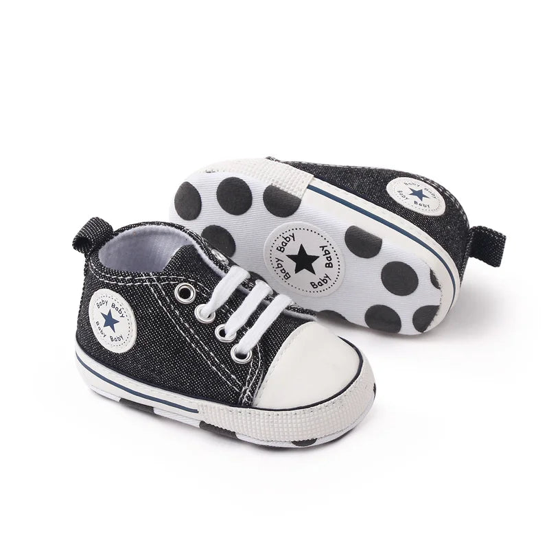 Chaussures bébé garçon fille, baskets classiques en toile décontractées, semelle souple, antidérapantes, pour nouveau-né, premier pas, D2486