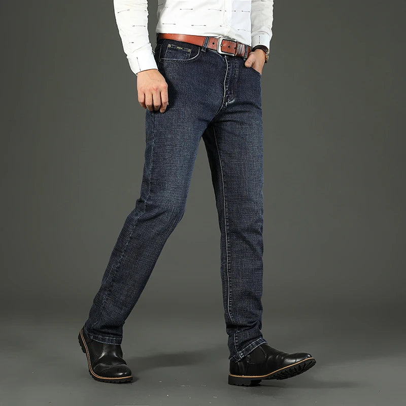New Jeans Men Classical Jean High Quality Straight Leg Male Casual Pants Plus Size 30-40 Cotton Denim Trousers Ropa Hombre