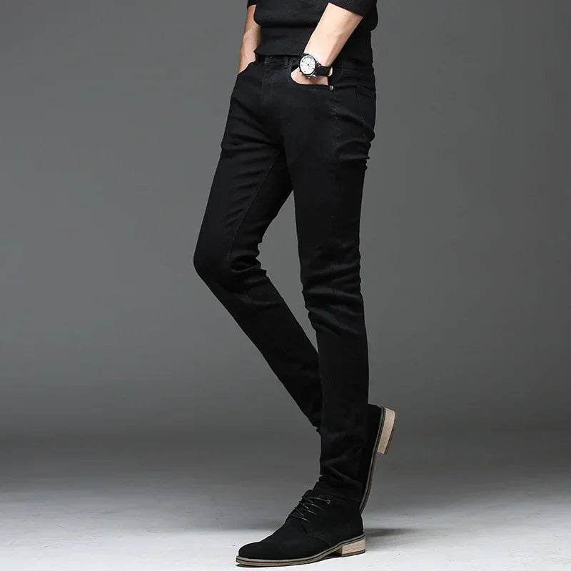 2024 Spring and Autumn New Men's Classic Fashion Black Straight Leg Jeans Men's Casual Slim Size High Quality Long Jeans 28-36
