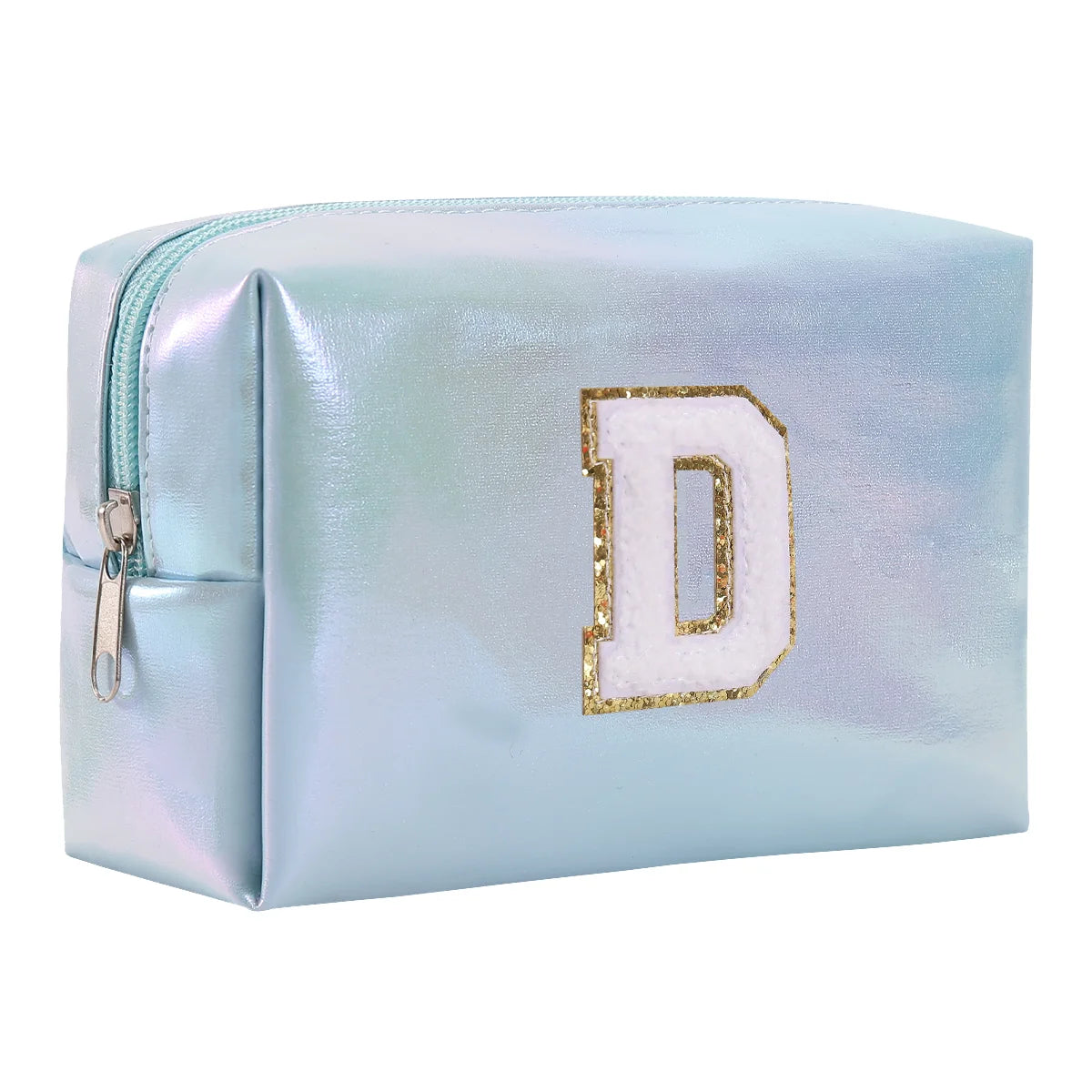 Personalized Initial Makeup Bag,Letter Zipper Cosmetic Bag for Womens,Preppy Makeup Bags,Makeup Pouch, Travel Makeup Bags